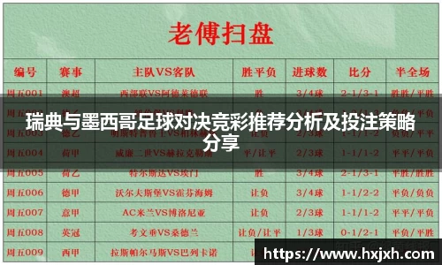 瑞典与墨西哥足球对决竞彩推荐分析及投注策略分享
